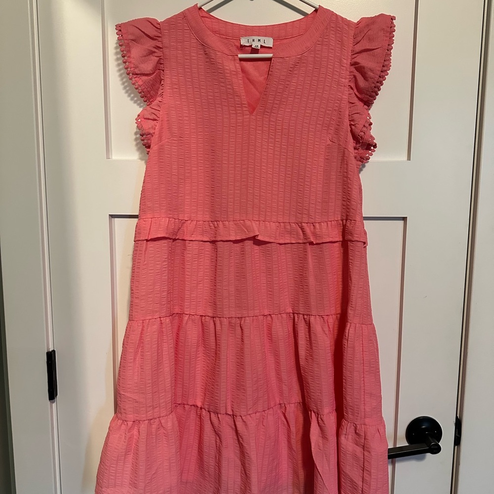 THML Coral Ruffle Sleeve Women’s Dress